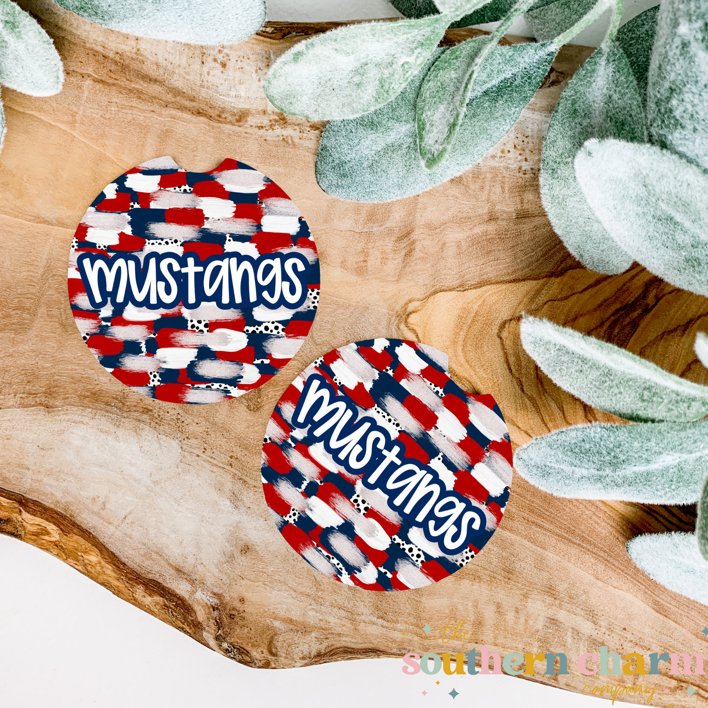 Brushstroke Mustangs Car Coasters